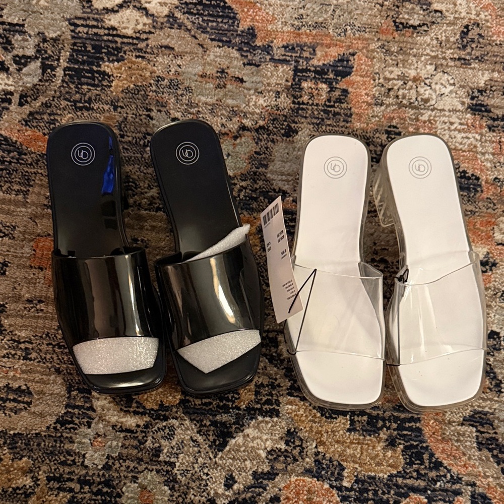 Urban Outfitters Black and White Slide Sandals